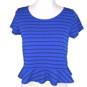 Anthropologie Takara Cropped Ruffle Top Sz Med